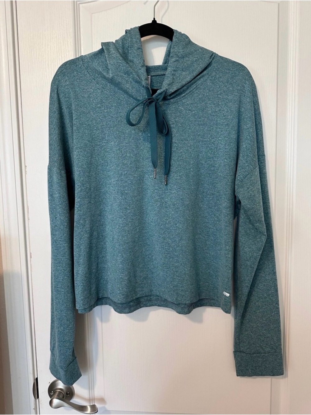 Marika Teal Hooded Drawstring Pullover